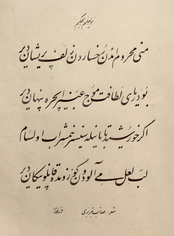 منی محروم ایدن رخساردن زلف پریشان دور - صائب تبریزی - محمدغعلی  فرزبود